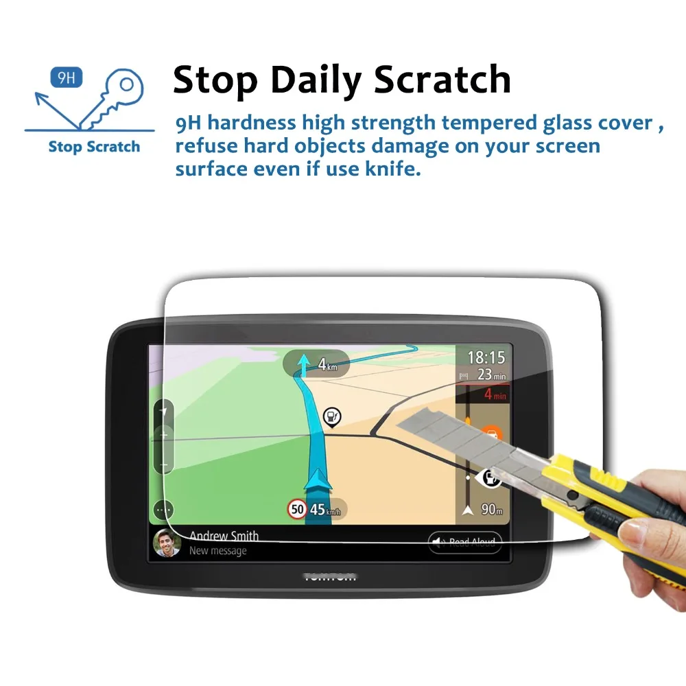 

RUIYA screen protector for TomTom Go Basic gps navigation screen,9H scratch-resistant tempered glass screen protective film