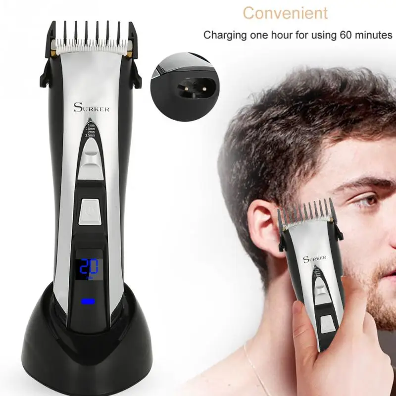 Professional Electric Hair Clipper Trimmer Rechargeable Haircut Machine