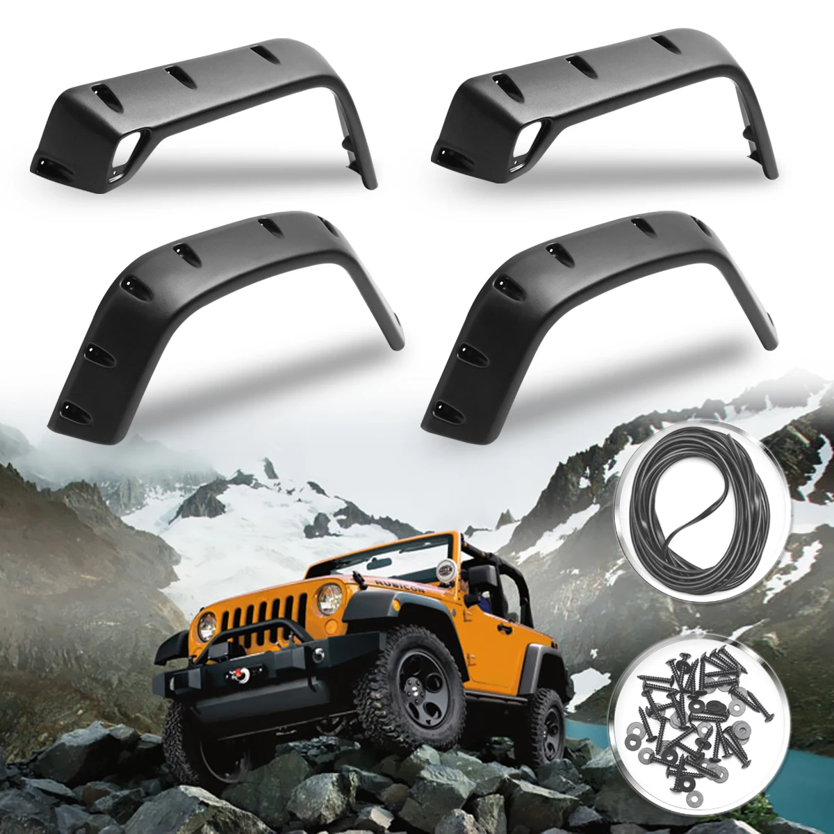 Лучшая цена 6 шт./компл. для Jeep 98 06 Wrangler TJ 7 дюймов широкая стильная защита