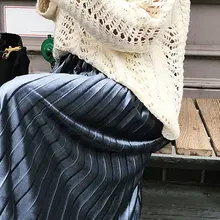 Для Женщин Осенние плиссированные юбки бархат Высокая Талия Винтаж лоскутное Повседневное женские юбки KNG88