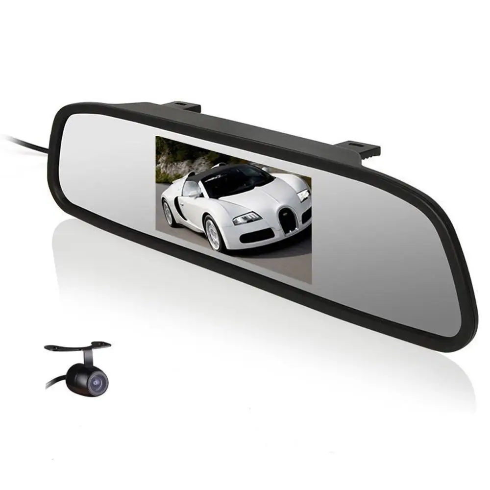 4.3 ''ЖК-дисплей красочные Дисплей HD Автомобильный Мониторы 120 градусов по диагонали Водонепроницаемый и Ночное видение Реверсивный Камера в