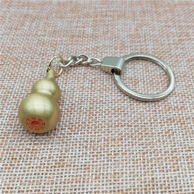 

Keychain Bagua Pure Copper Gourd Auspicious Fulu Metal Crafts Pendant Key Accessories