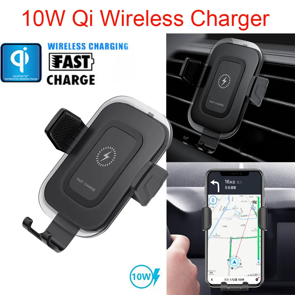

Qi Wireless Charger Dock Car Holder Charging Mount Pad For SamsungS10e/ S10/S10+