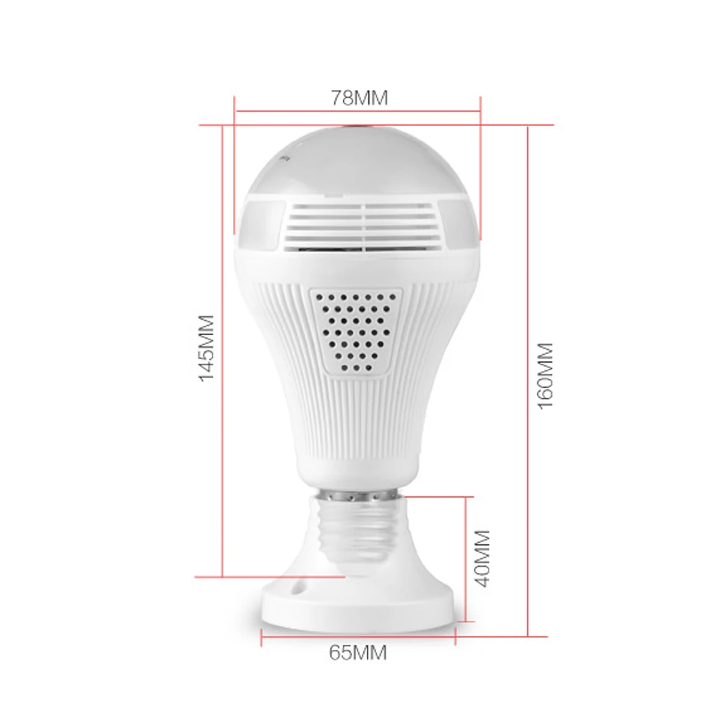 360 градусов Лампа wifi IP камера безопасности Мини Беспроводная лампа камера s рыбий глаз панорамная лампа HD wifi Сеть удаленный монитор