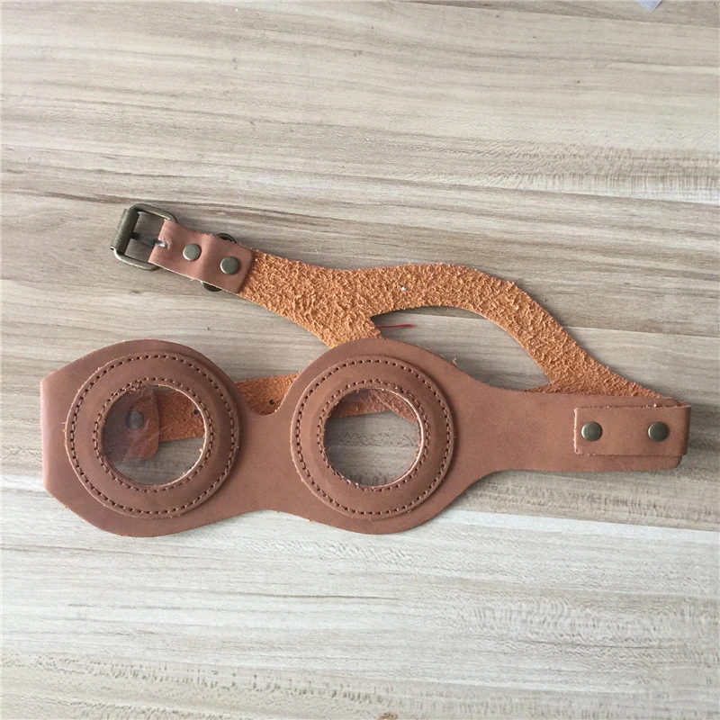 

Halloween Cosplay Vintage Pilot Glasses Steampunk DIY Leather Glasses Makeup Props Mask