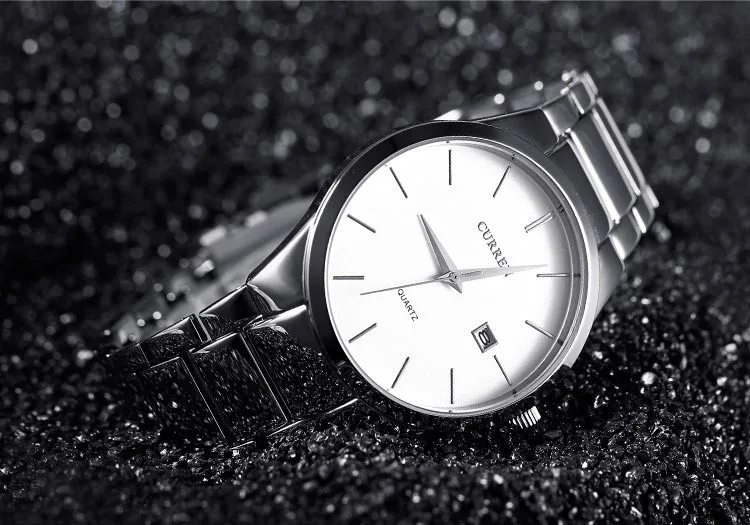 Мужские часы CURREN от роскошного бренда, полностью из нержавеющей стали, аналоговый дисплей, Мужские кварцевые часы с датой, деловые часы, мужские часы 8106