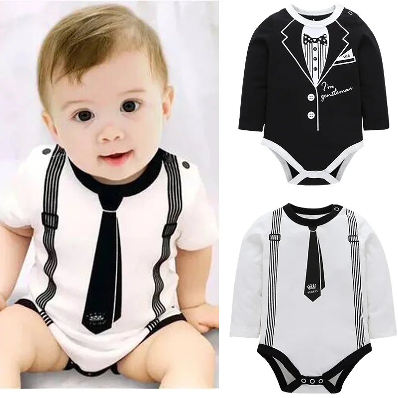 Brand Fashional Long Sleeve White Cotton Baby Bodysuits Summer Clothes