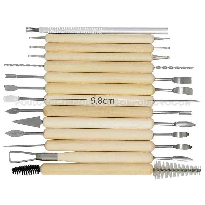 

14Pcs Wooden Clay Sculpting Tools Pottery Carving Lightweight and Comfortable Construction Modeling Craft Kit Modelling Tool