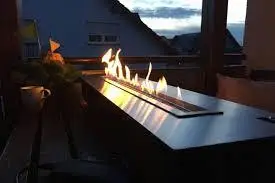 

31 inch Long Remote control intellgent silver or black bio ethanol in wall electric outdoor fireplace