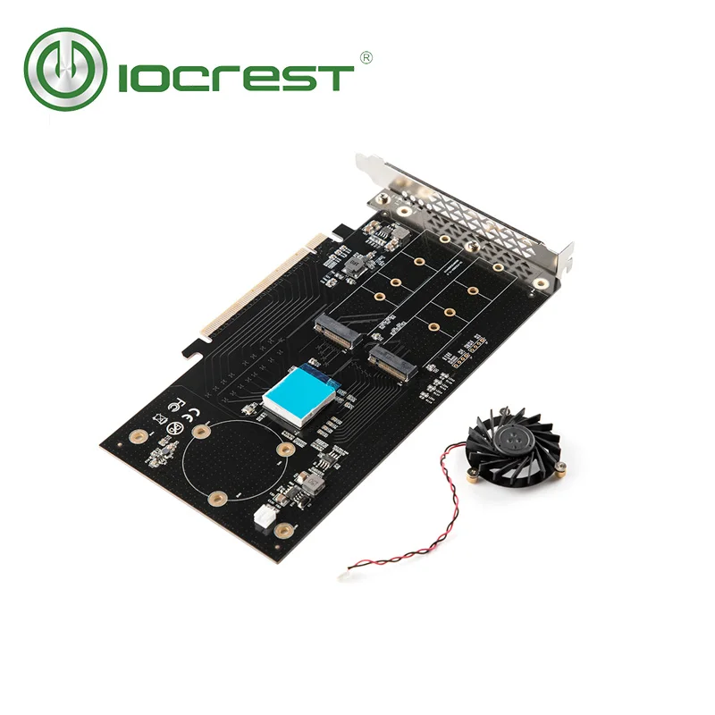  IOCREST dual M.2 NVMe puertos PCIe 30x16 bifurcación riser controlador en apoyo de la no-bifurcació