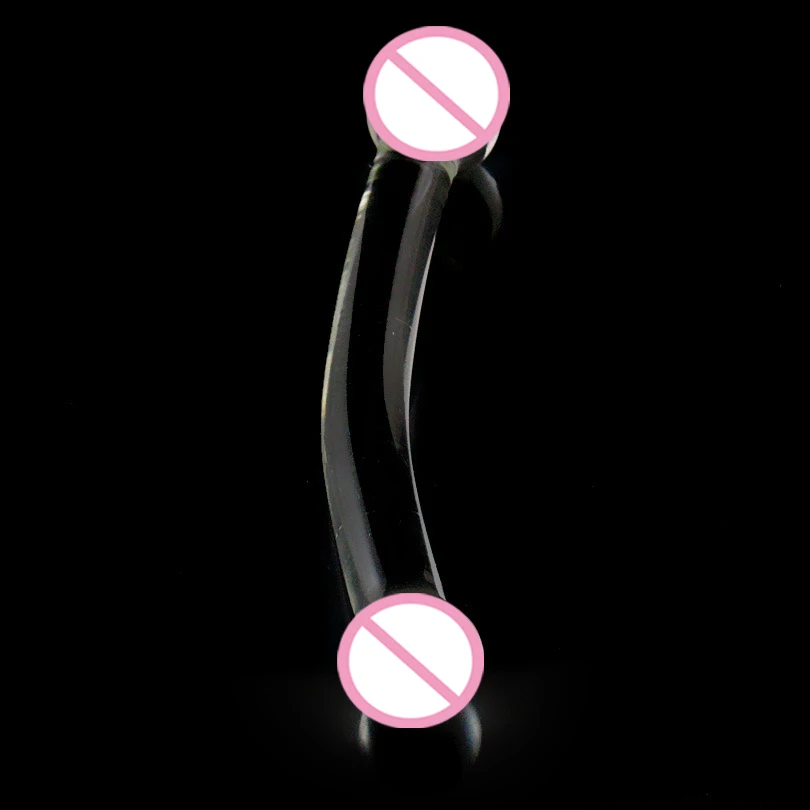 Double head transparent clear crystal glass dildo for women gay female masturbation