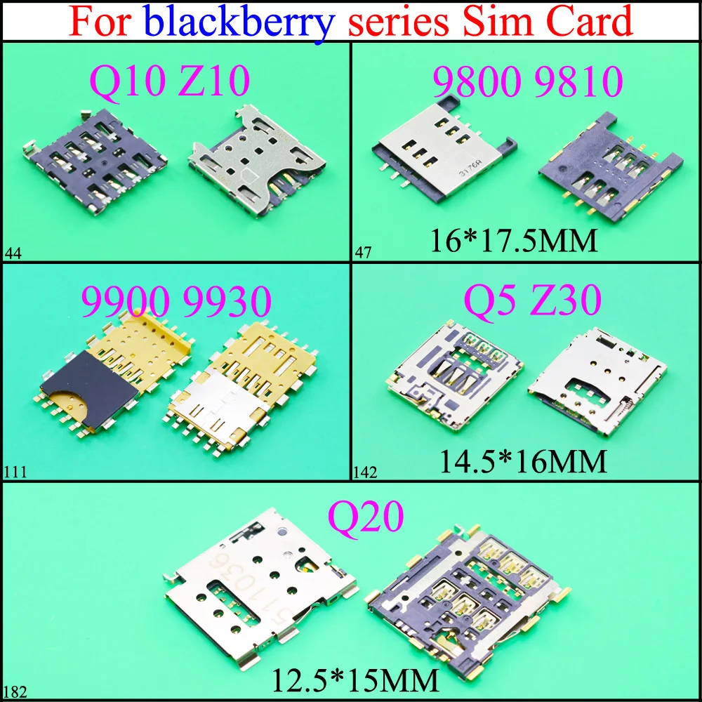 

YuXi For BlackBerry 9800 9810 Q10 Z10 9900 9930 Q5 Z30 Q20 Sim Card Reader Holder Slot Connector Parts Mobile Phone