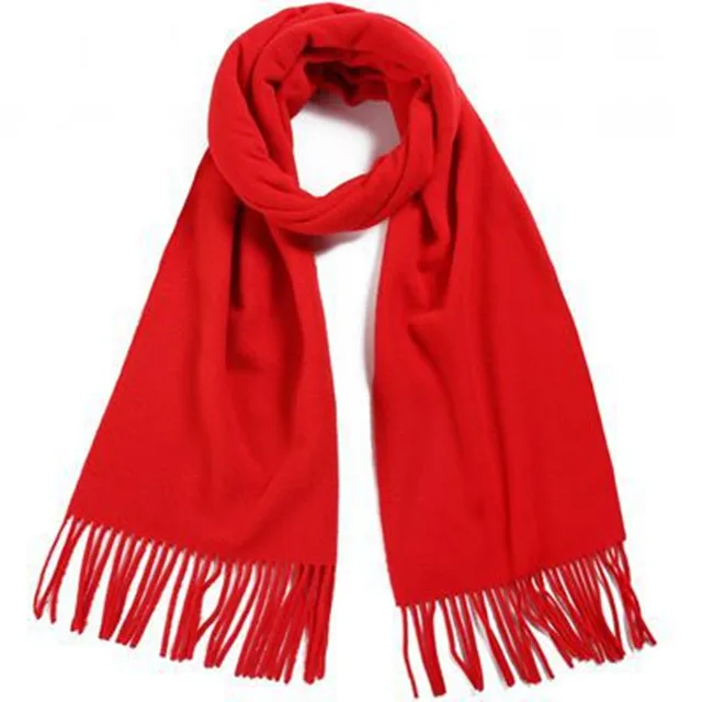 145* 30cm Fleece Scarf Women Ladies Winter Warm Soft Shawls Red Color