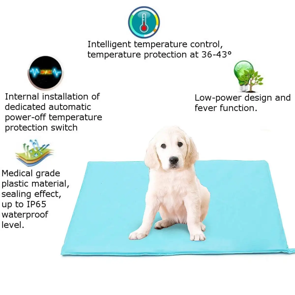 10 Level Adjustable Electric Pet Heat Mat Dog Cat Blanket Heated