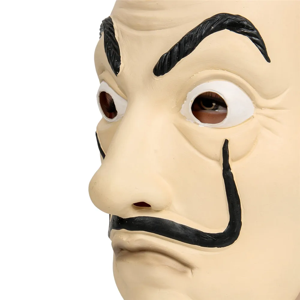 La Casa De Papel маска Salvador Dali маска для лица Маска Тушь для ресниц de Dali Money Heist Хэллоуин Реалистичный фильм реквизит маска для бороды