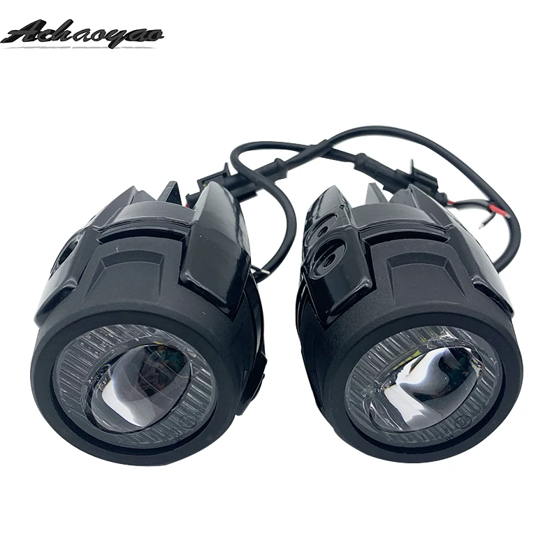  1 Pair 40W LED Auxiliary Lamp Fog Driving Light Kits with Protect Guards Wiring Harness for Motorcy - 33031033870