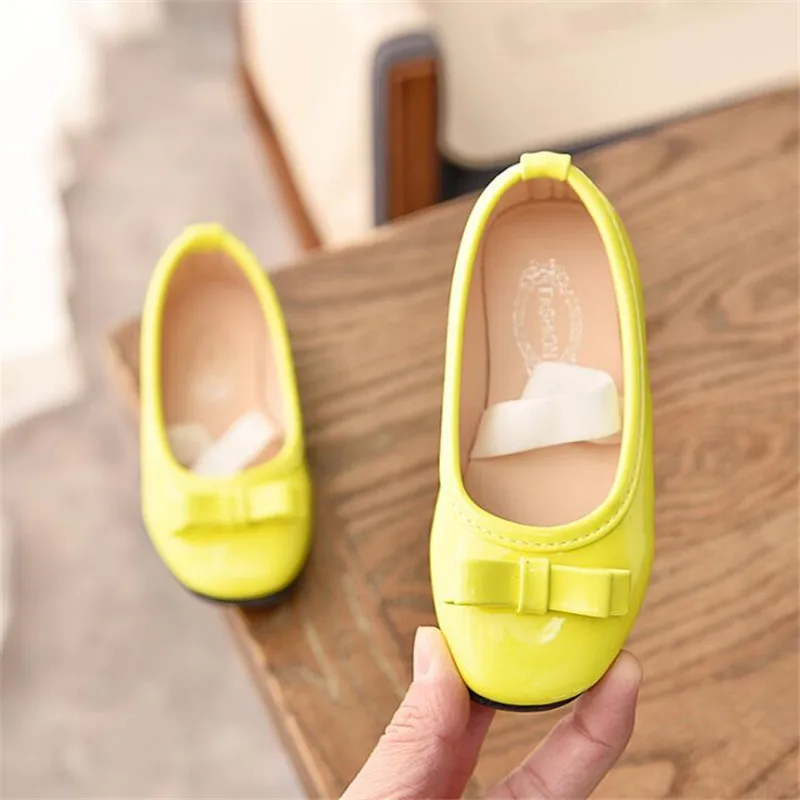 

MHYONS 2019 Spring New Girls Small shoes candy color fashion Princess shoes Soft bottom Bow Child Casual shoes Girl Peas shoes
