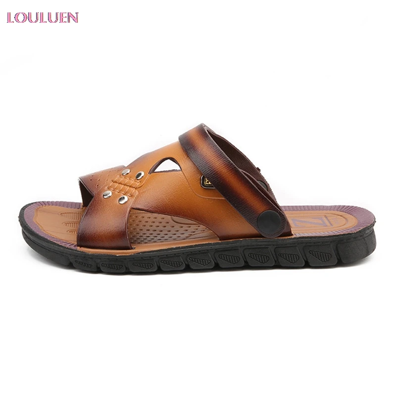 

2019 Men's Shoes Big Size Sandals Men British Fashion Cool Breathable Beach Shoes Leisure Modern Classic Shoes Gift 40- 44 #0531