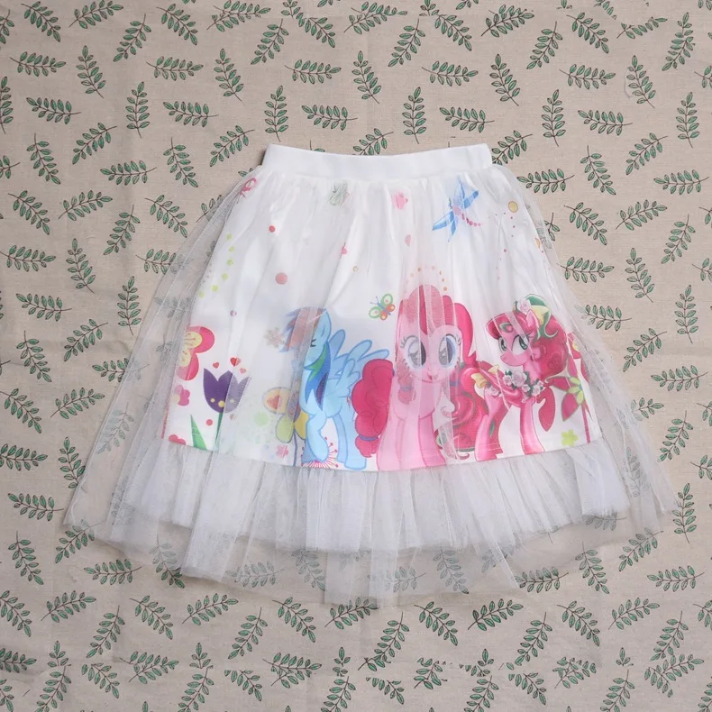 Юбки для маленьких девочек; юбка-пачка с рисунком единорога, пони, лошади, принцессы Анны; кружевная одежда с принтом для маленьких девочек; детская длинная юбка - Цвет: Q30026-5