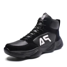 Осенние белые мужские высокие ботинки хип-хоп Студенческая Повседневная обувь на плоской подошве кроссовки уличные мужские Ботинки martin из искусственной кожи Прямая