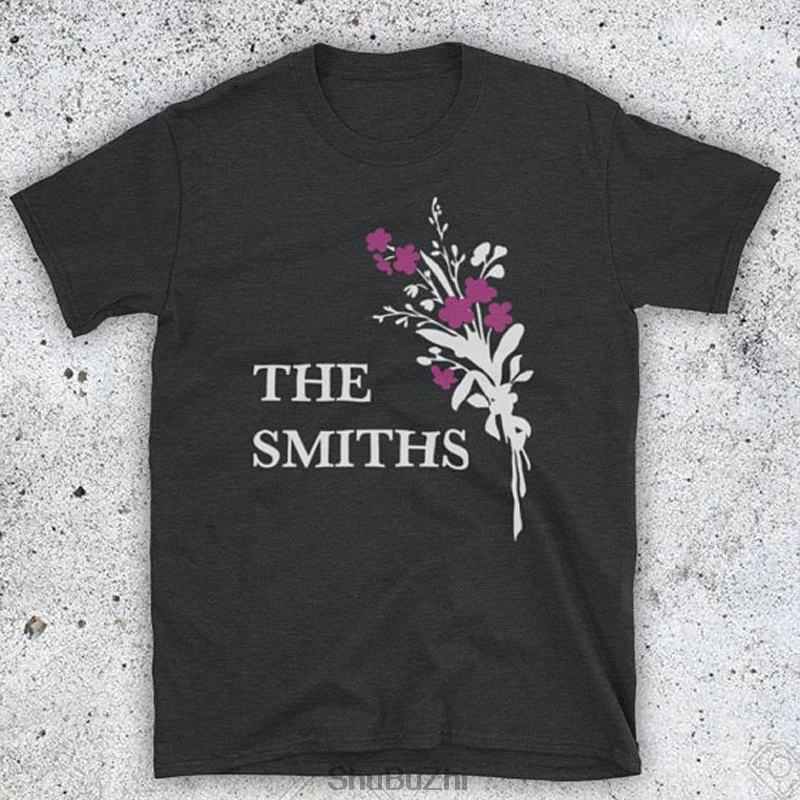 Вдохновленная The Smiths Flowers Morrissey Marr, знаковая английская рок-группа, Мужская футболка, летняя Хлопковая мужская модная футболка - Цвет: Черный