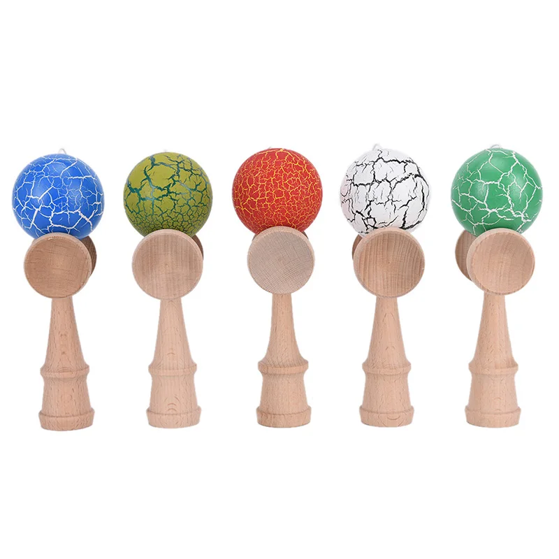 1PC Children Safety Crack Pattern Toy Bamboo Kendama Best Wooden Educational Toys Kids Toy Gift
