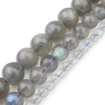 

Natural Gray Flash Labradorite Gemstone Beads For Jewelry Making Loose Round DIY Fashion Earring Bracelet Necklace 4 6 8mm 15''