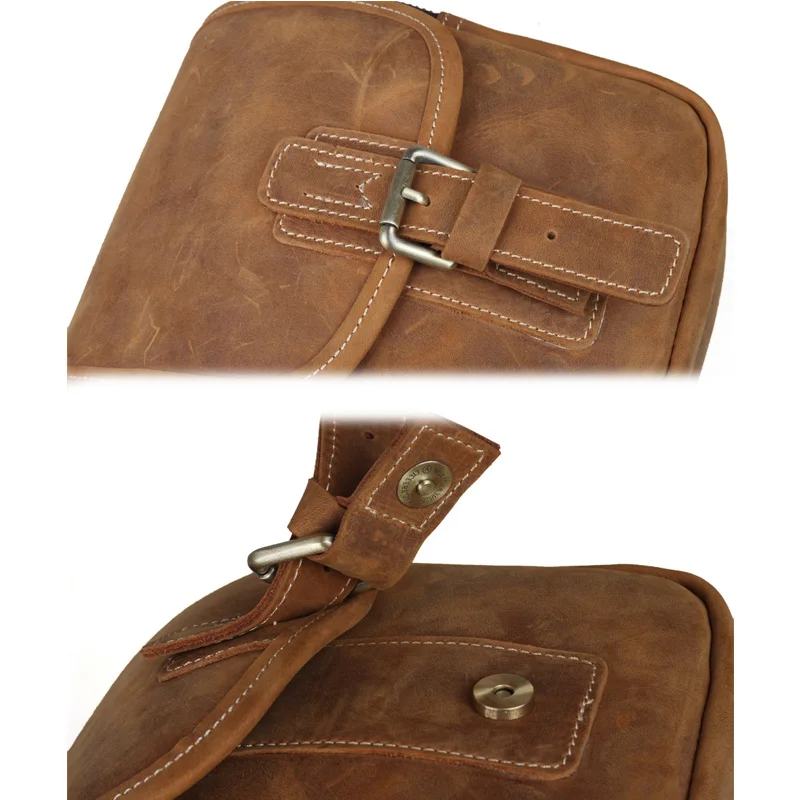 TIDING маленькая винтажная кожаная сумка-мессенджер поясная сумка через плечо сумка-кошелек для мужчин и женщин 3006