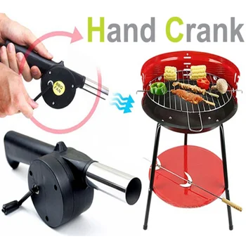

New barbecue tools fan air blower Hand Fan Cranked for Outdoor Picnic Camping bbq accessories cooking tool