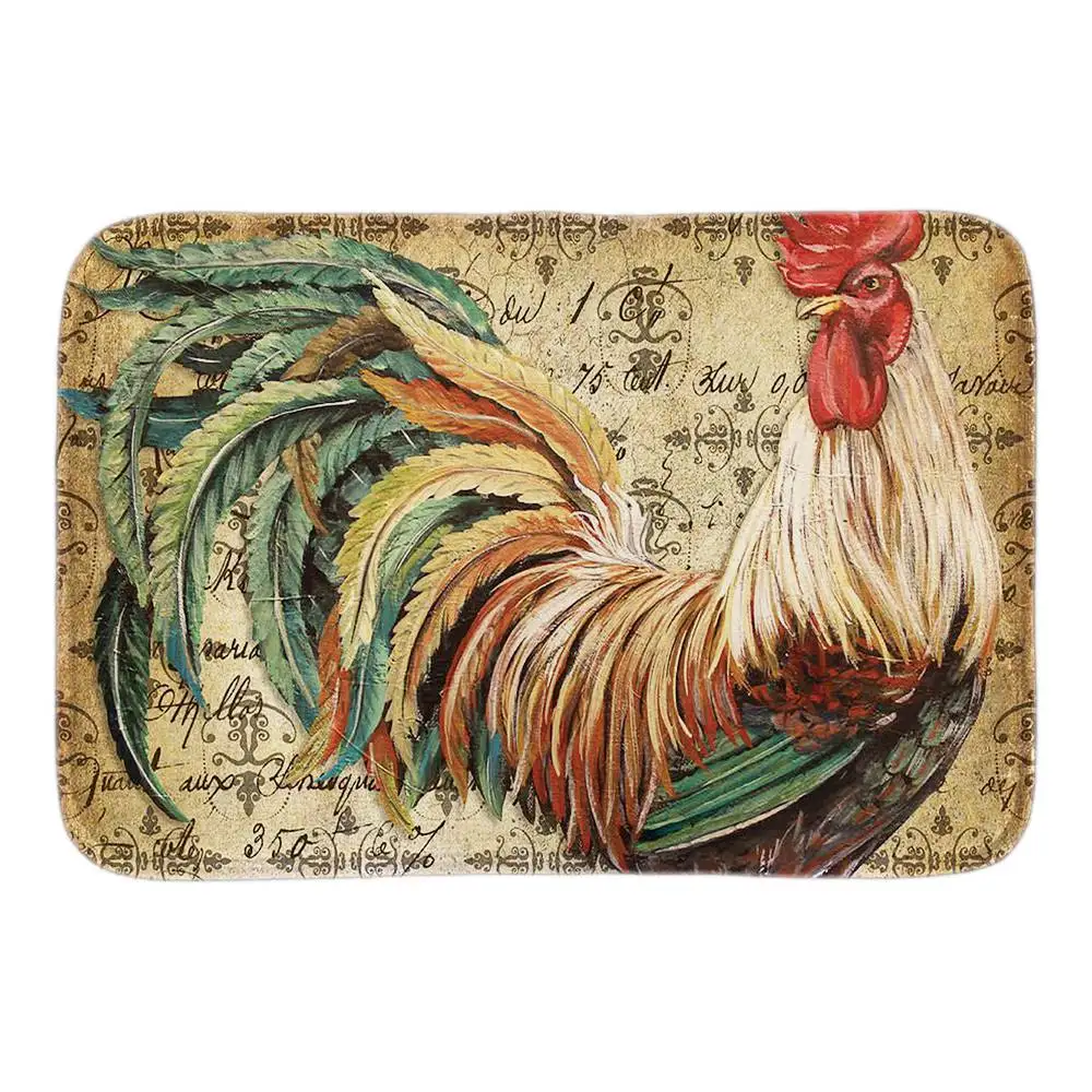 Home Entrance Doormat Decor With Animals Proud Rooster Soft Lightness