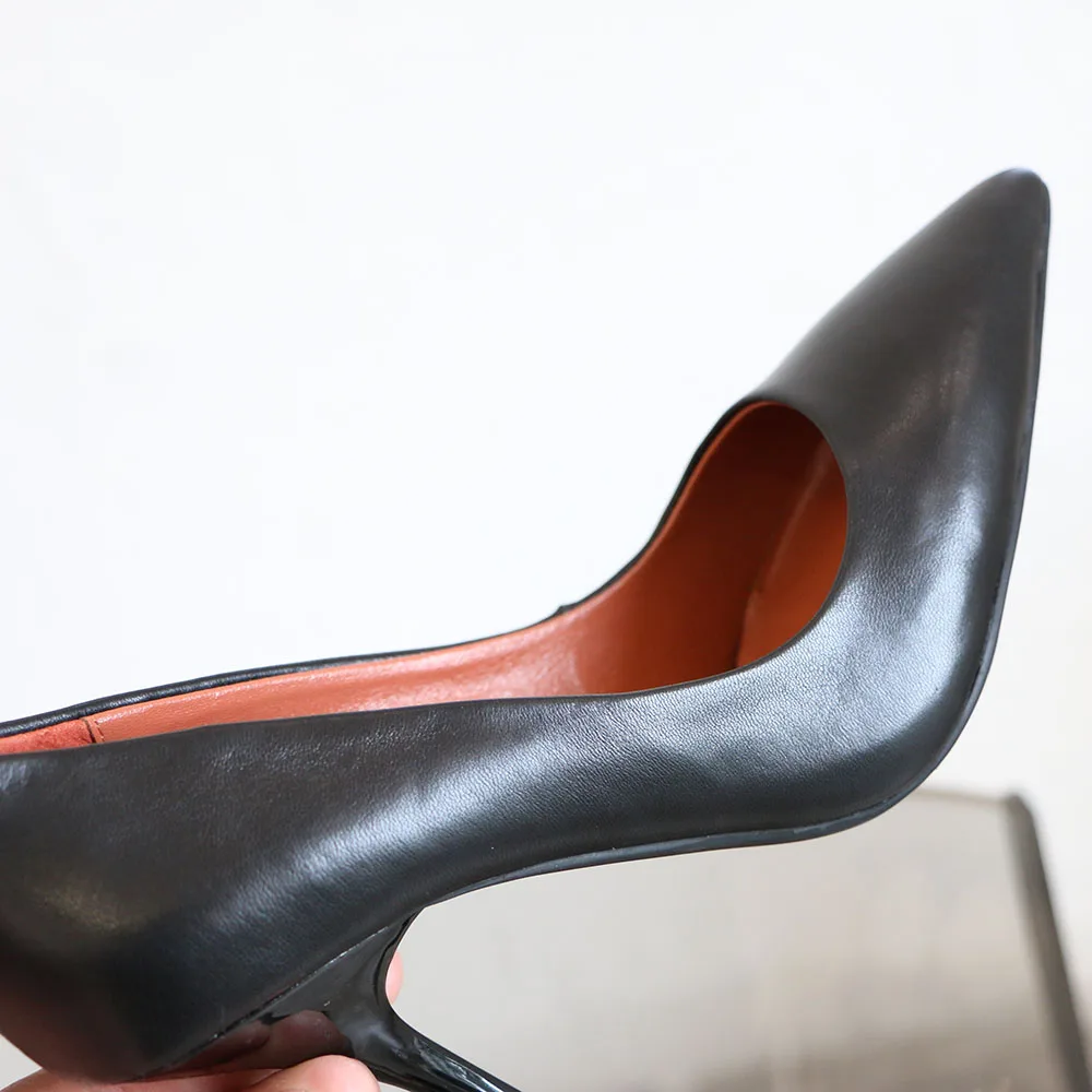 Pointed High Heels/Women's Pumps Are Designed For Elegant Fashion Women To Work And Made Of Genuine Leather 2019 MANGOYISA