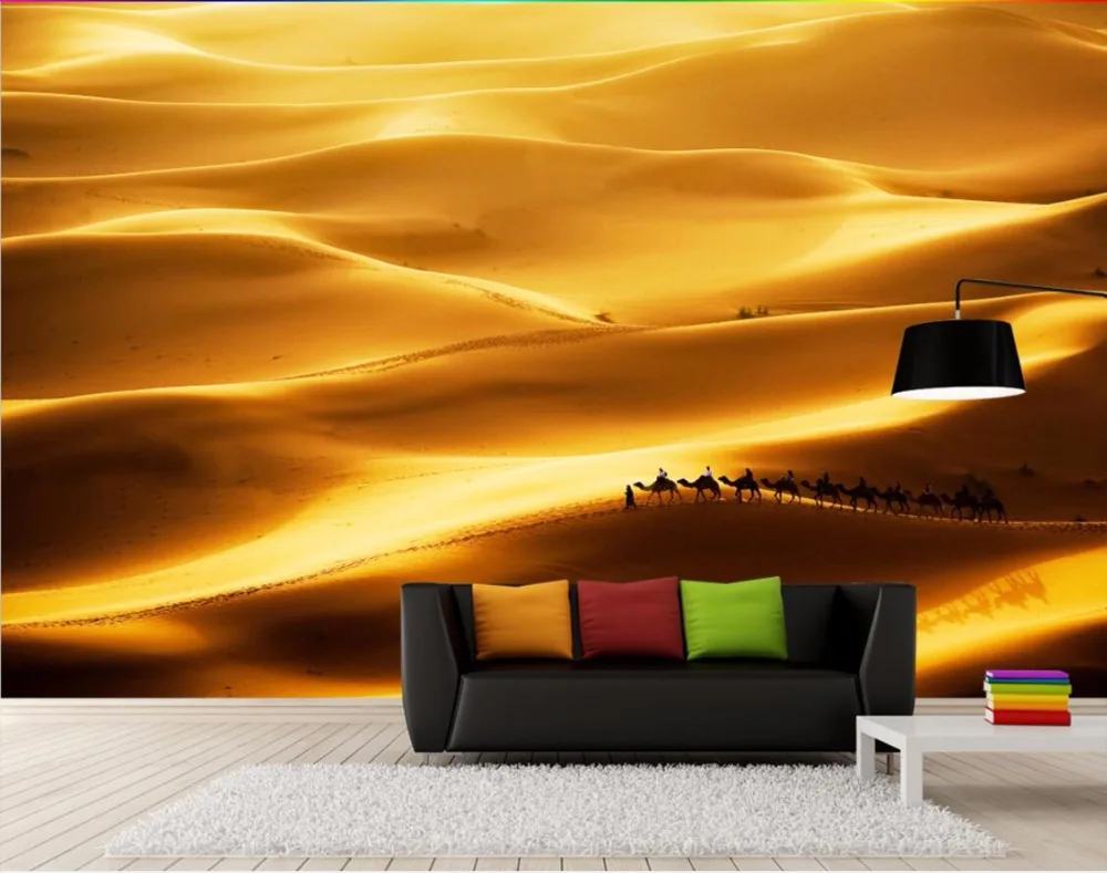 Comprare 3d carta da parati personalizzata foto mural cammello nel deserto del gobi 3d murales wallpaper per pareti 3 d living room decoration pittura