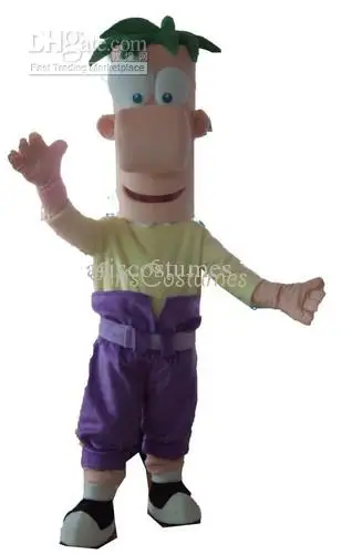 Phineas and Ferb Mascot Costume, Cartoon Costumes, Party Outfits