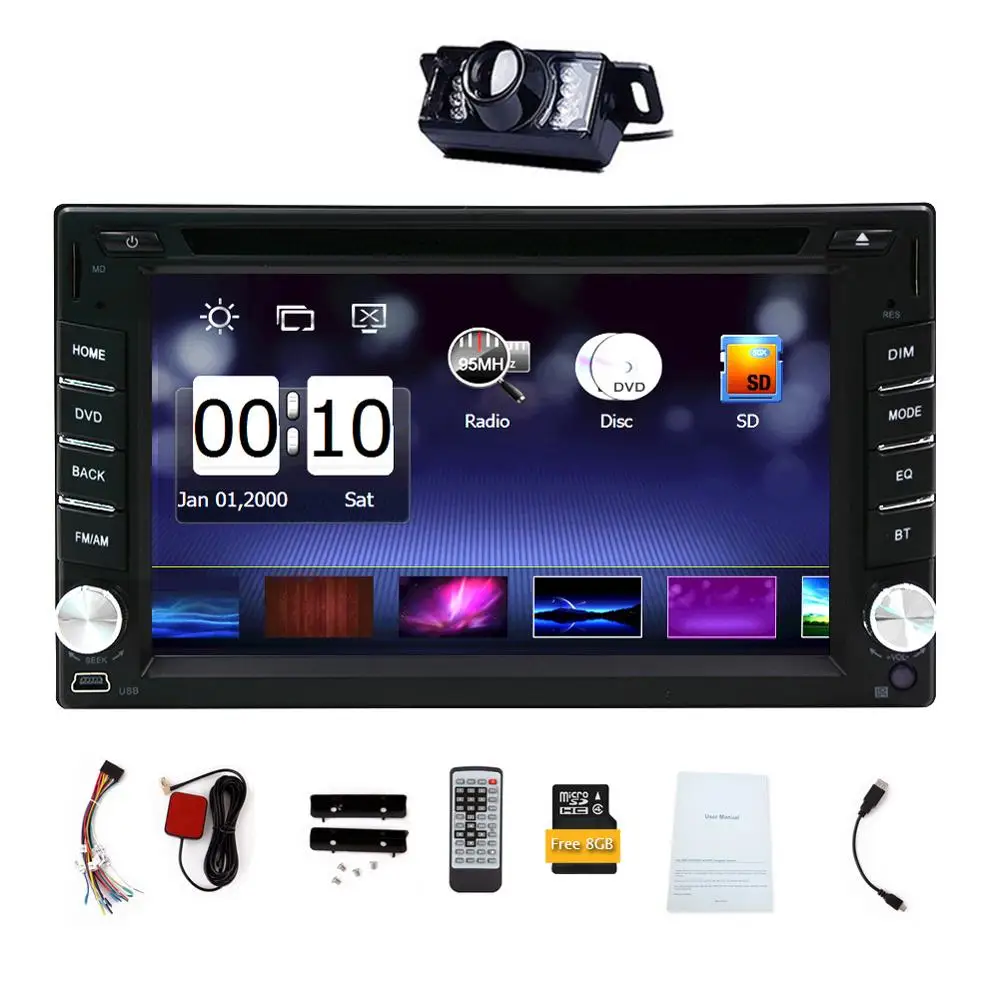 Discount 2DIN In Dash GPS Navi Car DVD Player Bluetooth Auto Stereo Radio USB+CAMERA 9