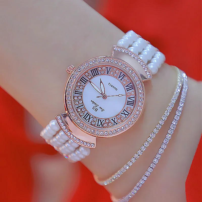 

Super luxury Pearl Bracelet Women Watches Top Brand Ladies Casual Dress Watch Female Quartz Wristwatches Hour Clock reloj mujer