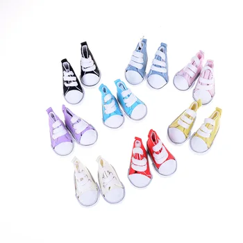 

TOYZHIJIA newest 1 Pair Fashion Mini Toy Shoes Sneaker Doll ShoesCanvas Shoes For BJD Doll For Russian Doll Accessories 5cm