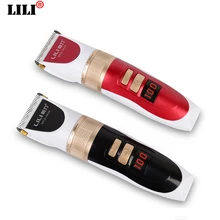 100-24V ЖК-дисплей Дисплей перезаряжаемый электрическая машинка для стрижки волос Керамика лезвия 3-Скорость машинка для стрижки волос в Для Мужчин's профессиональная машинка для стрижки волос резак