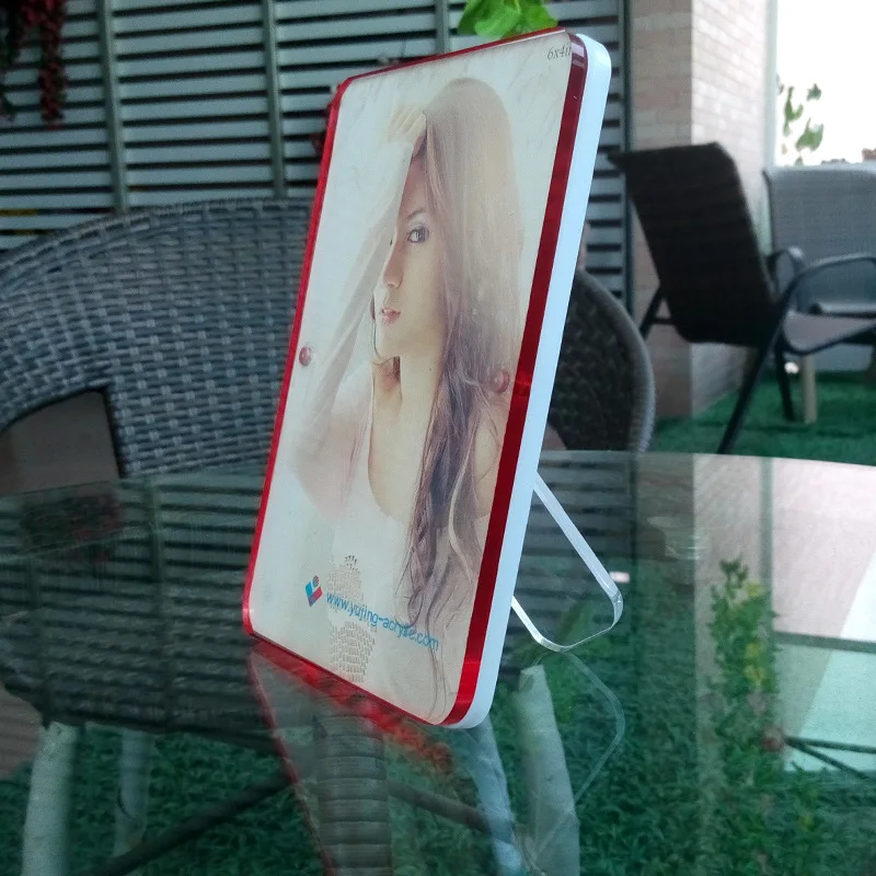Transparent crystal photo frame Creative 5/ 6/ 7/ 8/ 10 Inch Multicolour color side edge acrylic with support rack | Дом и сад