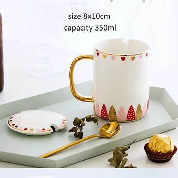 

Ins fashion ceramic cup mug coffee cup couple cup car cup travel mug with lid with spoon
