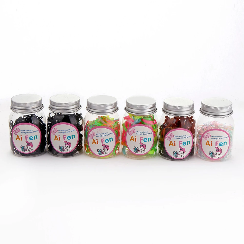 

Headwear Box Packed About 80 or 200 pcs Kids Disposable Colorful Elastic Bands Cute Ponytail Holder Girls Hair Accessories Rope