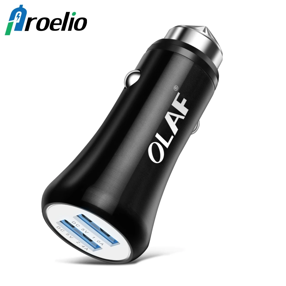 Proelio Universal Dual Ports Mini Fast Charger USB Car Charger For iPhone 7 8 Plus X XR XS Max LED Lighting Charger For Samsung