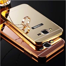 Фотография Mirror Aluminum Case For Samsung Galaxy J1 J2 J3 J5 J7 2016 A3 A5 A7 A9 Grand Prime Luxury Metal Frame Acrylic Phone Back Cover