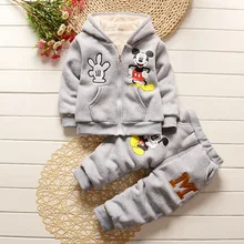 Bébé filles hiver vêtements garçons vêtements ensembles polaire chaud cartton Mickey nouveau-né bébé filles vêtements 2 pcs Enfants survêtement vêtements