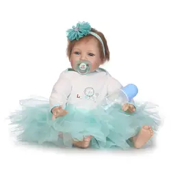 22 дюймов npk девушка Кукла Reborn Реалистичная кукла Lifelike Силиконовые Reborn Детские игрушки для детей подарок bonecas Reborn