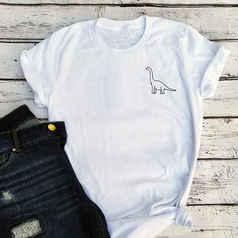 

Women T-shirt Letter Casual Print Female Vintage Dinosaur Shirt Animal Cute Tees Fashion Tops Flowers Plants Tee Girls Tops
