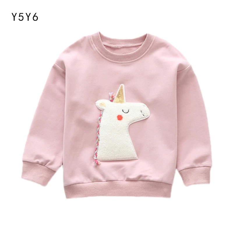 

New Pony Long Sleeve Pullover T-Shirt Autumn 2018 Autumn Winter Children's Sweatshirt Top Long Sleeve T-Shirt Boys Girls Baby