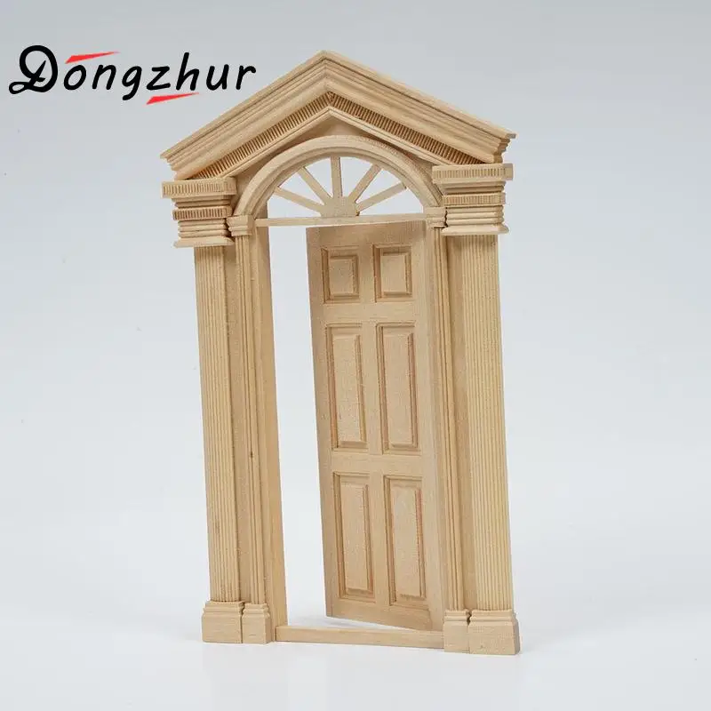 Dongzhur деревянная 1:12 дверь кукольного домика Miniaturas Casa De Munecas аксессуары для 1:12 деревянная дверь кукольный домик миниатюрная 1:12 игрушечная дверь