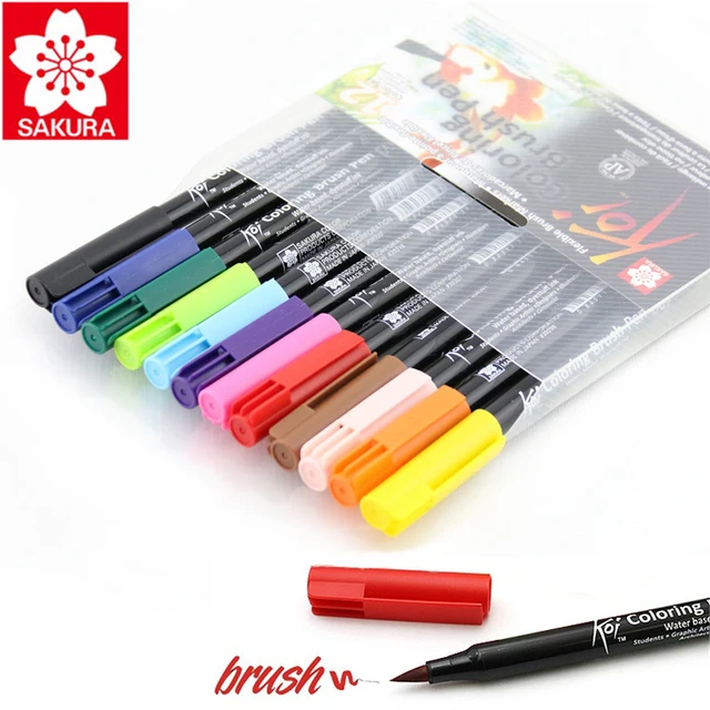 Sakura Koi Coloring Brush Pen 6 Gray/12/24/48 Color Set Flexible ... Sakura Koi Coloring Brush Pen 6 Gray/12/24/48 Color Set Flexible ...
