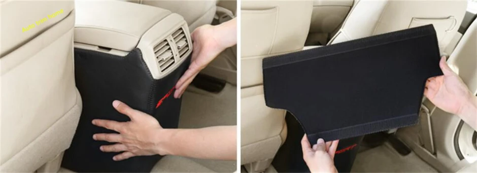 For Nissan X-Trail X Trail T32 Rogue 2014 - 2018 Rear Seat + Armrest Box Protection Anti Pad Kick Pad Molding Garnish Cover Trim