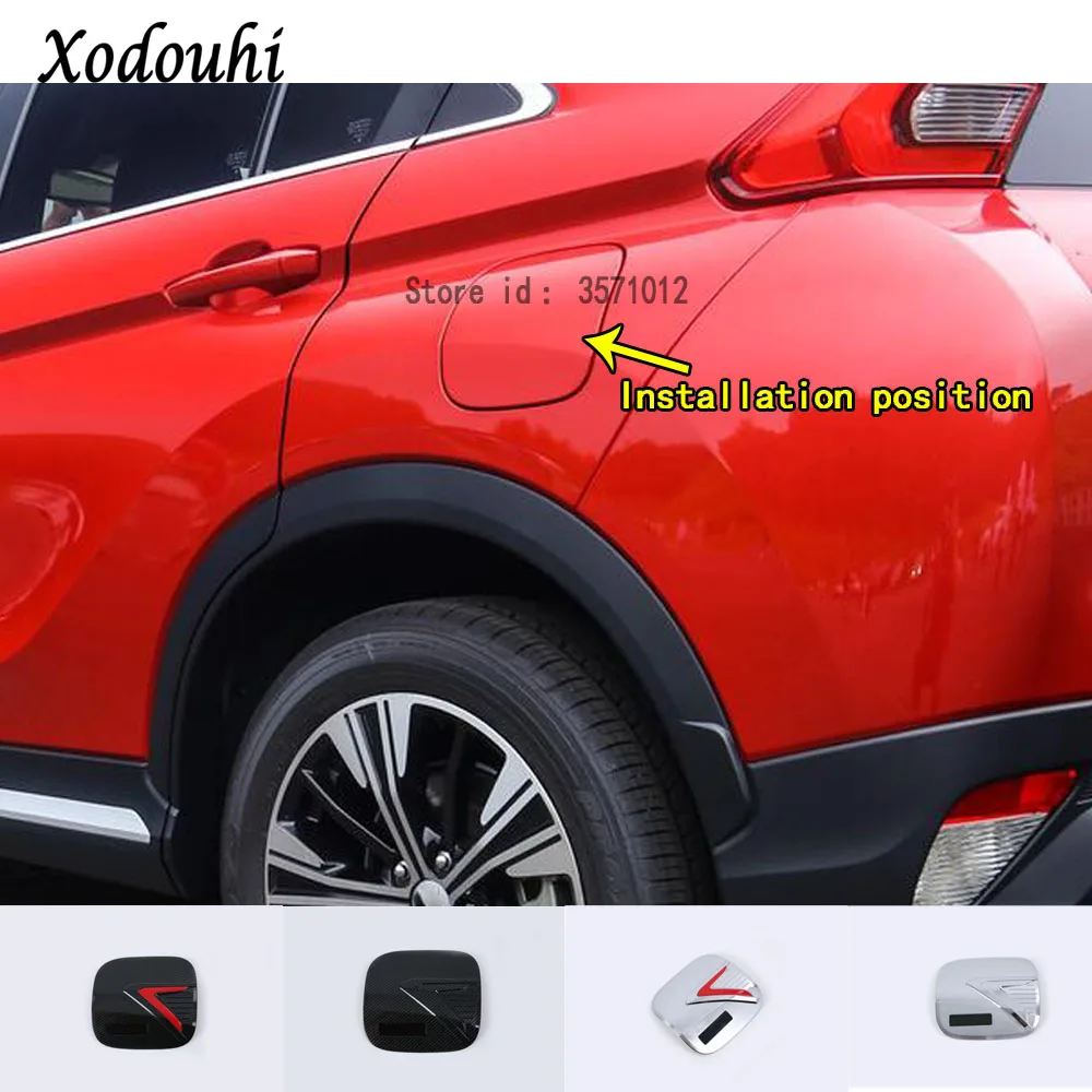 

For Mitsubishi Eclipse Cross 2017 2018 2019 car body Gas/Fuel/Oil Tank Cover Cap sticker frame styling auto part moulding 1pcs